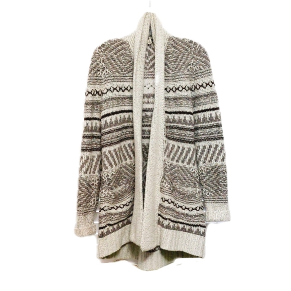 Lucky Brand Womens Open Cardigan Southwestern Long Sleeve Sweater Soft Size M - Picture 3 of 8